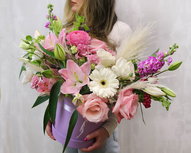 Букет в капелюшної коробки Французький шик