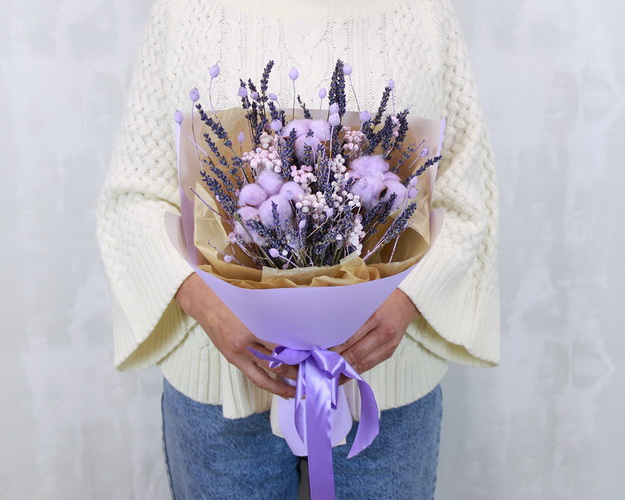 Букет із сухоцвітів Лавандове поле