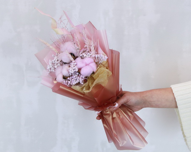 Букет із сухоцвітів Пурпурні перли