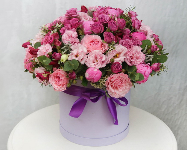 Букет у капелюшній коробці Бабл