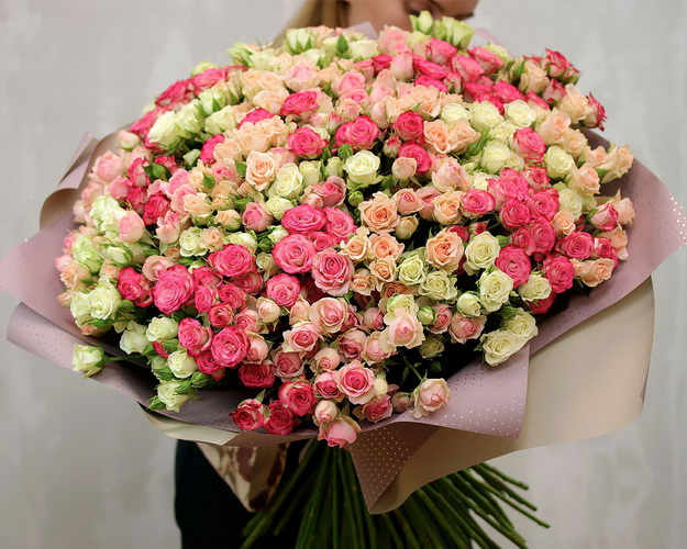 Букет із 101 кущової Троянди Барви