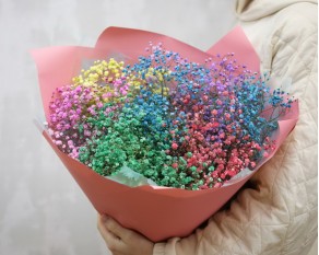 Букет з гіпсофілу мікс кольорів