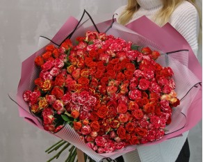 Букет кущових Червоний мікс