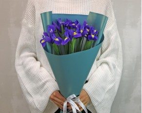 Букет із 7 ірисів у дизайнерській упаковці