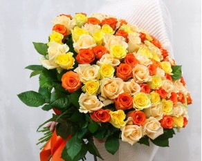 Букет із 101 троянди Полум'я