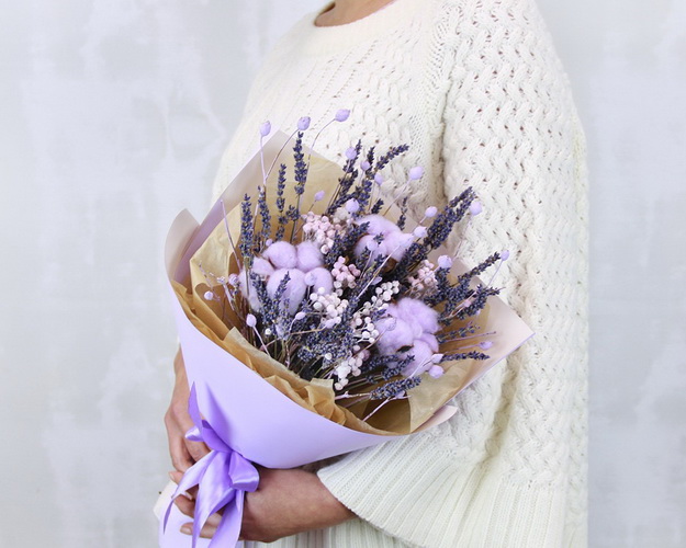Букет із сухоцвітів Лавандове поле