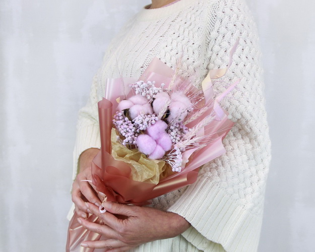 Букет із сухоцвітів Пурпурні перли