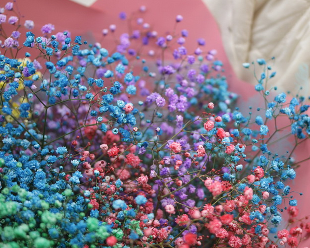 Букет з гіпсофілу мікс кольорів